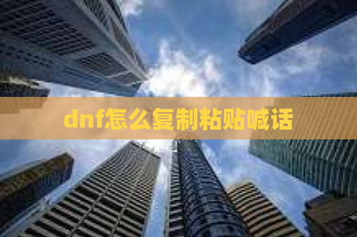 dnf怎么复制粘贴喊话